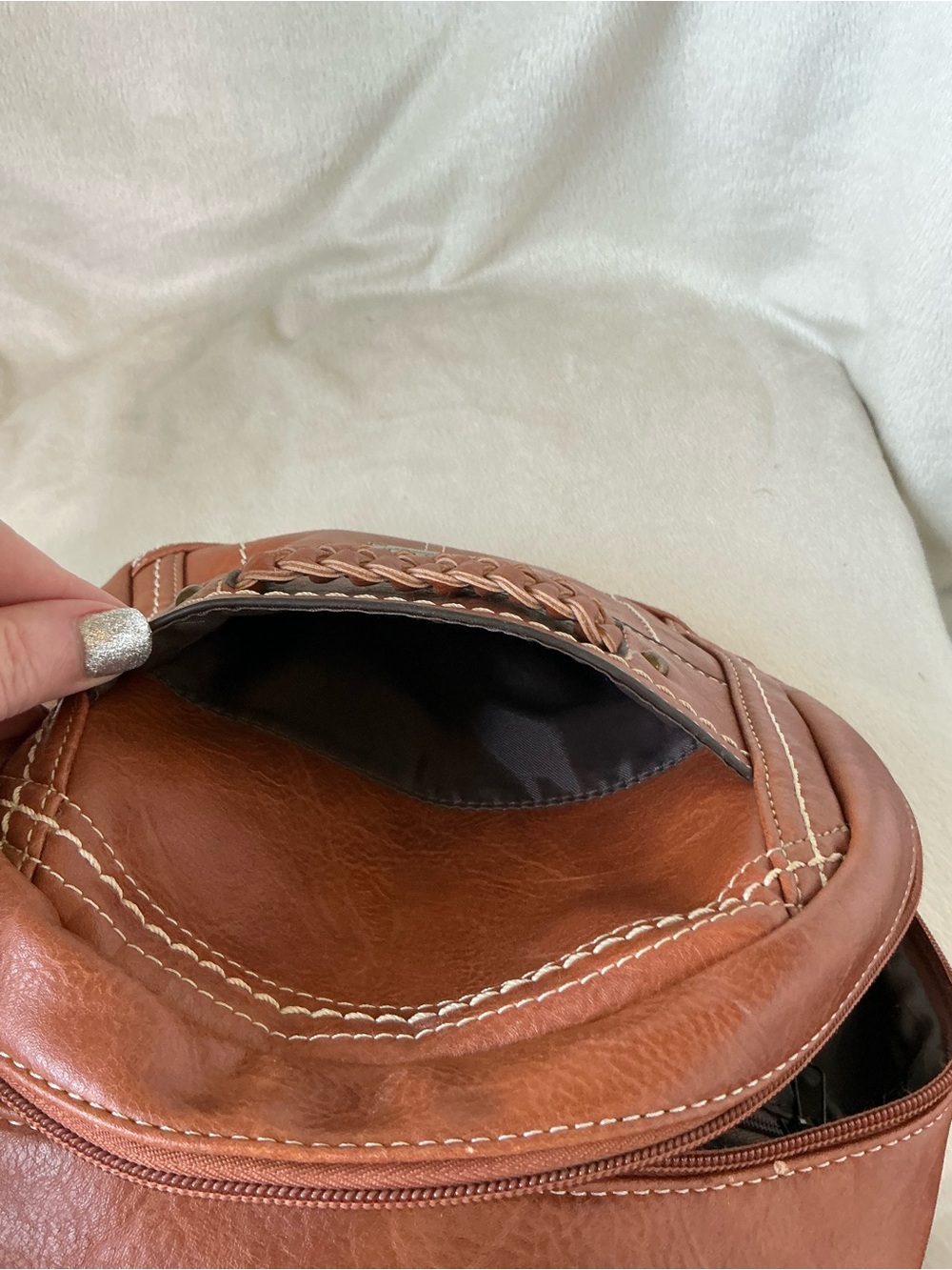 B.O.C. Mini Light Brown Vegan Leather Backpack - Picture 9 of 10